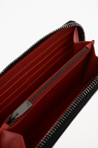 portafoglio in pelle con chiusura zip