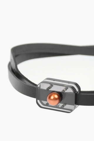 MM6 10mm Leather Slim Belt