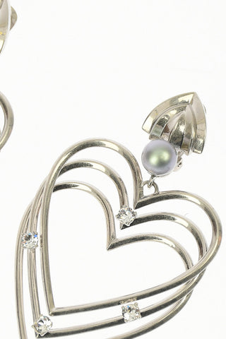 Earrings with Heart Pendant