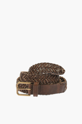 Cintura in pelle intrecciata 30mm