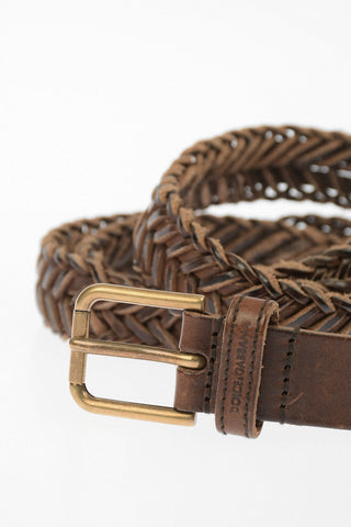 Cintura in pelle intrecciata 30mm