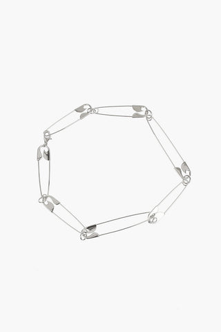 Silver necklace with Pins
