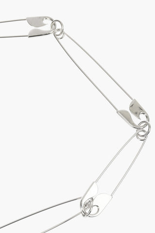 Silver necklace with Pins