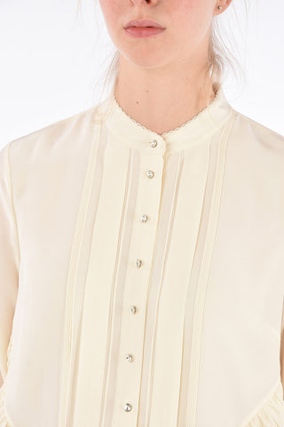 Jewel Button Unstructured Shirt