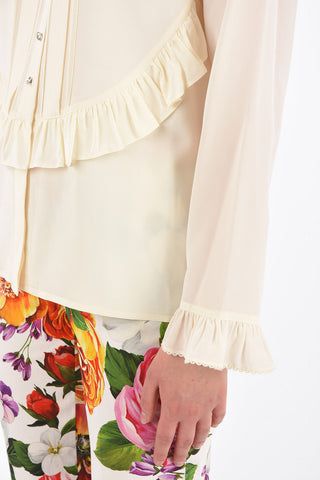 Jewel Button Unstructured Shirt