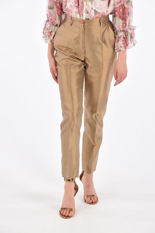 Single Pleated Pants with Belt Loops