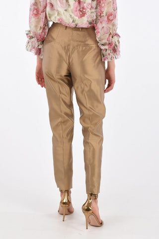 Single Pleated Pants with Belt Loops