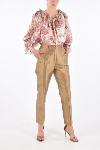 Single Pleated Pants with Belt Loops