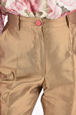 Single Pleated Pants with Belt Loops