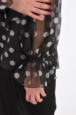Blusa Tie Neck a Pois