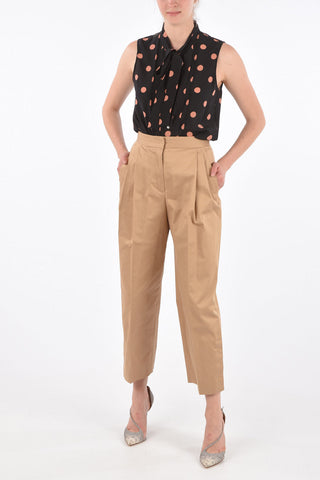 Pantaloni a Doppia Pince con Tasche a Filo