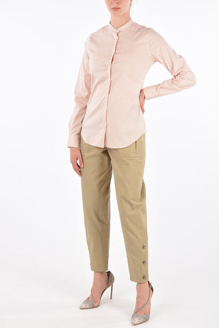 Camicia Slim Fit con Collo Coreano 