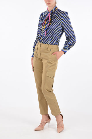 Pantaloni Cargo con Bottoni Gioiello