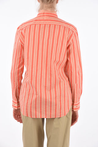 Striped Spread Collar Shirt