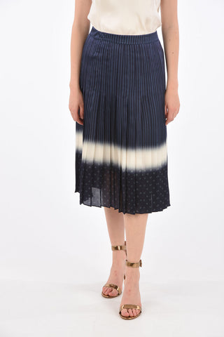 Silk Striped Accordion Skirt