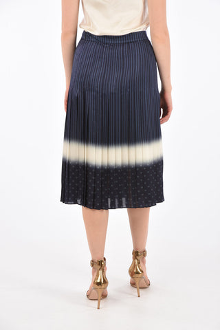 Silk Striped Accordion Skirt