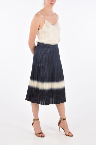 Silk Striped Accordion Skirt