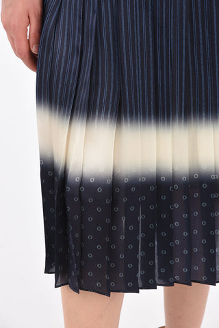 Silk Striped Accordion Skirt