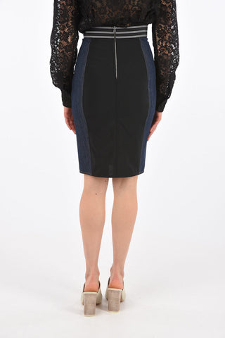 Denim Logoed Waist Band Skirt