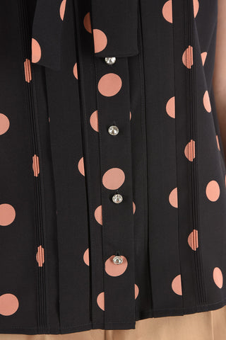 Sleeveless Tie Neck Shirt