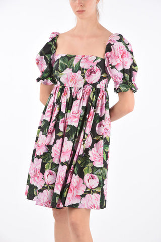 Vestito Flare Stampato a Maniche Corte