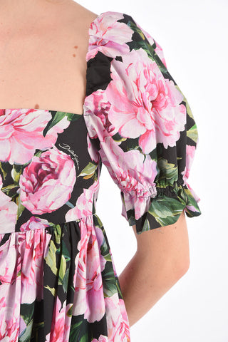 Printed Short Sleeve Flared Dress