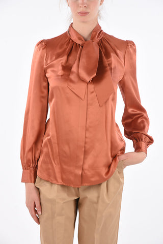 Silk Tie Neck Shirt