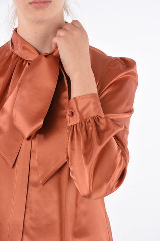 Silk Tie Neck Shirt