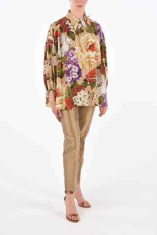 Printed Balloon Sleeve Shirt