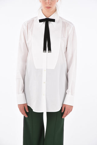 Camicia Pin Tuck con Fiocco