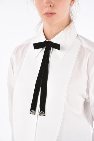 Camicia Pin Tuck con Fiocco