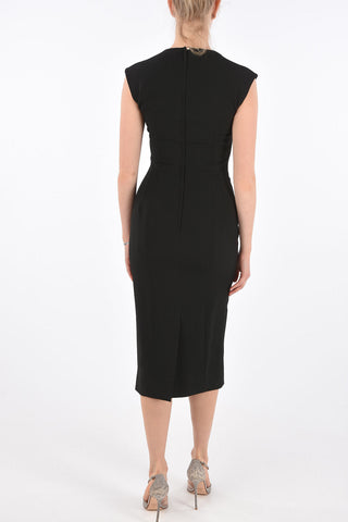 Vestito Midi con Scollo Quadrato 