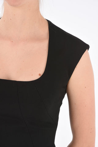 Vestito Midi con Scollo Quadrato 