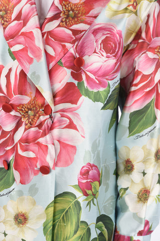 Printed Silk Double-Breasted Blazer