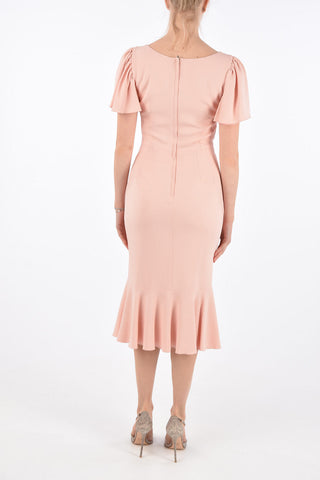 Peplum Hem Midi Dress
