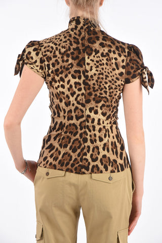 Animal Printed Blouse with Bows