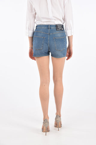 DENIM Mid-Waist Hot Pants