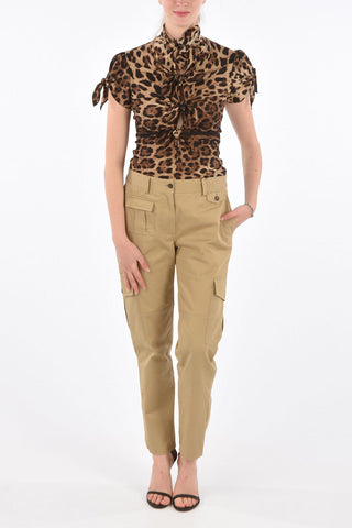 Pantaloni Cargo con Passanti Cintura 
