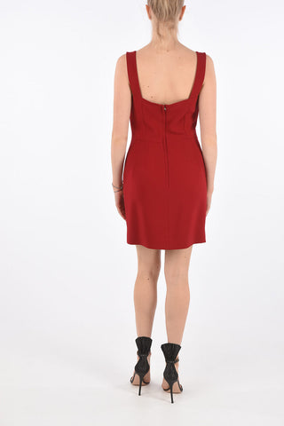 Mini Dress Smanicato con Zip Posteriore