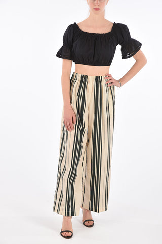 Pantaloni a Righe con Elastico in Vita 