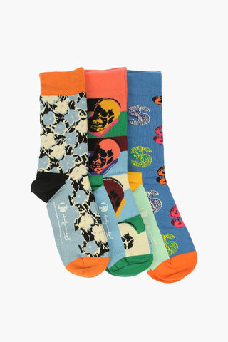 ANDY WARHOL Embroidered 3 Socks Set