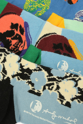 ANDY WARHOL Embroidered 3 Socks Set
