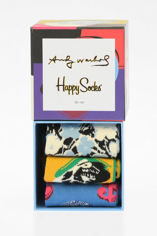 ANDY WARHOL Embroidered 3 Socks Set