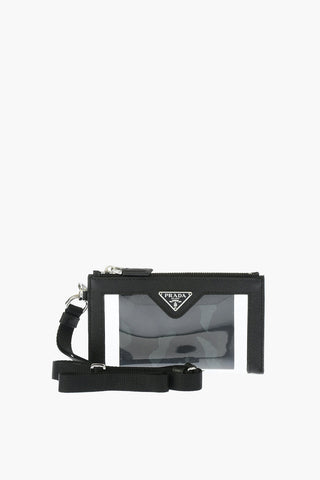 Leather Card Holder with Shoulder Strap