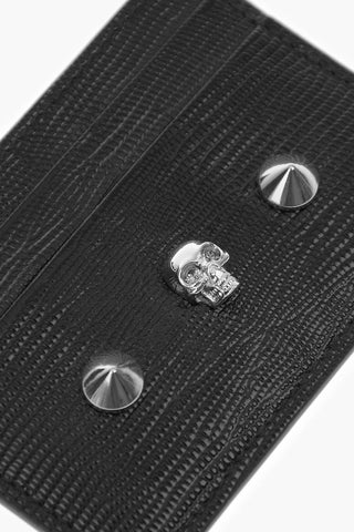 Porta Carte in Pelle con Borchie