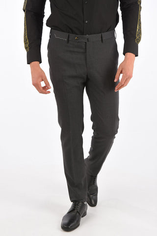 virgin wool superslim fit belt loops trousers