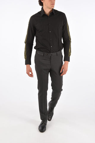 virgin wool superslim fit belt loops trousers