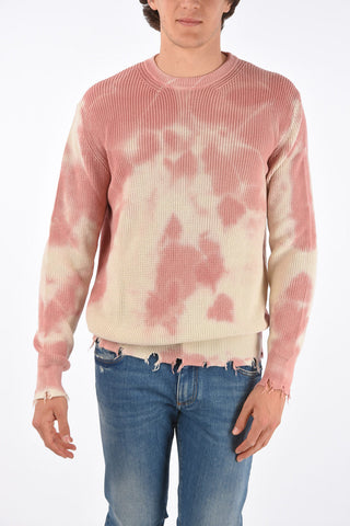vintage effect crew-neck sweater