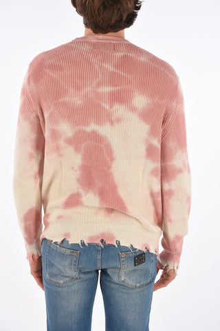 vintage effect crew-neck sweater