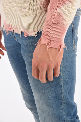 vintage effect crew-neck sweater